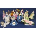 A collection of Royal Doulton figures including Biddy Pennyfarthing HN1843, Lady Pamela HN2718,