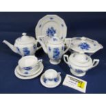A quantity of Rosenthal Marie pattern blue and white printed wares comprising octagonal two