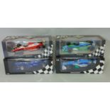 4 Minichamps Grand Prix Formula One 1:18 scale boxed model racing cars including 180 940906 Benetton