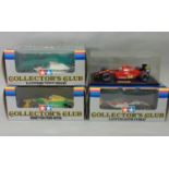 3 boxed Collectors Club Formula One racing cars, 1:20 scale by Tamiya including Benetton Ford B193B,