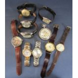 A large collection of gents vintage watches to include a Sekonda military type watch, a Pulsar