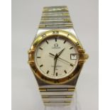 Omega Constellation bi-colour wristwatch ref 13123000 watch number 55512738, 35 mm case, box and