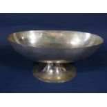 Continental.800 silver pedestal fruit bowl of stylised form, with hammered finish, maker J C K, with