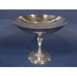 Good quality Edwardian silver tazza with hammered finish, maker James Dixon & Sons, Sheffield