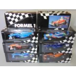 8 Minichamps Grand Prix Formula One 1:18 scale boxed model racing cars including Ferrari 412 T2 J