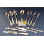 A travelling case of King handled flatware together with various other cased silver plated flatware,