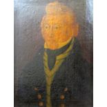 Early 19th century school - Bust length portrait of a fair haired gentleman in naval style jacket