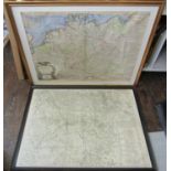 18th century French map of the German Empire, engraving with hand colouring, 53 x 69cm approx