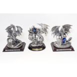 3 large Tudor Mint 'Myth and Magic' pewter figures, all boxed with original inner packaging