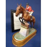 A Royal Worcester limited edition matt glazed figure group of Fox Hunter and Lt. Col. HM