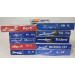 11 model aircraft kits by VEB, all un-started and complete, with 6 in original cellophane (11)