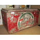 A vintage Tingler soft drink portable zinc lined cool box,, 60 cm long x 43 cm wide x 35 cm high,