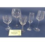 a large collection of drinking glasses, including examples of Riedel and numerous Schott,wine goblet