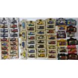 58 boxed model vehicles, mostly Ford T Tankers by Lledo, including tankers advertising Hersheys,