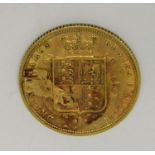 Shield back half sovereign dated 1885