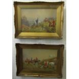 H Hammond (Early 20th century British school) - Pair of hunting scenes including ladies riding