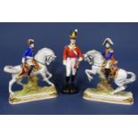 A Royal Worcester figure of an officer of the 29th Foot (Worcestershire Regiment) c.1812, with black