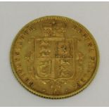 Shield back half sovereign dated 1878