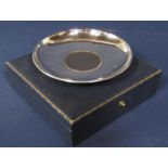 Silver alms dish centrally fitted with a Churchill crown, 10 cm diameter, 2.5 oz approx