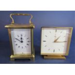 Bayard of France brass case carriage clock (AF), together with a further Imhof brass case cabinet