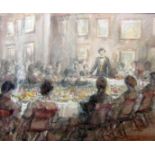 John Greensmith RWS (British B.1932) - The Presidents Speech, RWS 300th Supper, pencil watercolour