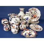 A collection of Masons Mandarin pattern wares comprising vase, further vase and cover, two ginger