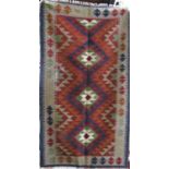 Maimana Kelim rug with various earthy tones, 150 x 85 cm