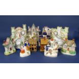 A collection of 19th century Staffordshire buildings including cottages, pair of castles, etc,