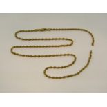 9ct rope twist necklace, 6g (af)