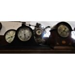 Five various vintage mantel clocks