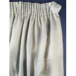 2 pairs full length curtains by John Lewis in pale blue/grey fabric with linen look, pencil pleat