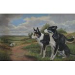 Richard Britton (20th century British school) - Study of a pair of collie dogs in extensive