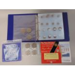 Coin album containing various coins to include 11 £2 coins, 21 50p, various crowns, uncirculated £1,