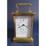 Matthew Norman of London brass case carriage clock, 12 cm high