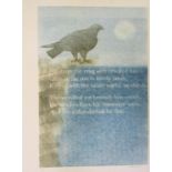 Robert Coatsworth (British 20th/21st century) - Bird of Prey and Poem - He Clasps The Crag With