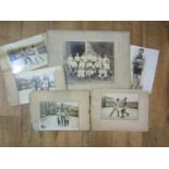 A quantity of early 20th century black and white photographs of young boxers together with a