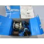 Garcia Mitchell 602AP Casting Reel, with two spare spools, boxed