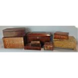 19th century mahogany sarcophagus box, together with a further collection of boxes to include a