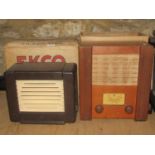 An AC mains model war time civilian radio receiver together with an Ekco bakelite cased extension