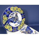 A large Royal Copenhagen charger in the Blue Pheasant pattern after C Joachin, 40cm diameter, boxed