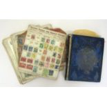 The Old Postage Stamps album with a collection of old GB Commonwealth and world stamps including