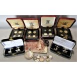 Four cased Maunday Money sets dating 1996-1999, together with a collection of further silver medals