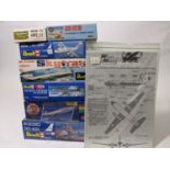 9 model transport aircraft kits by Airfix, Revell and Welsh Models including Airfix Lockheed Tristar