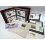 A box of attractive Benham Covers and Silks consisting of both individual multi-stamp covers with