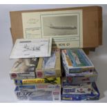 Collection of 13 scale 1/72 transport aircraft model kits, including kits by Sangar, Airways,