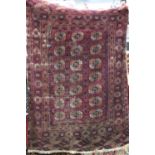 Antique Bokhara rug with typical geometric decoration upon a pink ground 160 x 120 cm (AF)