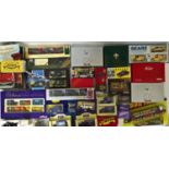 A mixed collection of model cars including models by Corgi, Vanguard, Military box sets by Lledo,