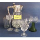 Good quality silver plated and waisted glass lemonade or punch jug, together with a large collection