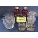 A large collection of cut and etched glass rinser bowls to include four paired examples and five