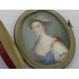 18th century British school, fine quality half length miniature portrait study of a young woman in